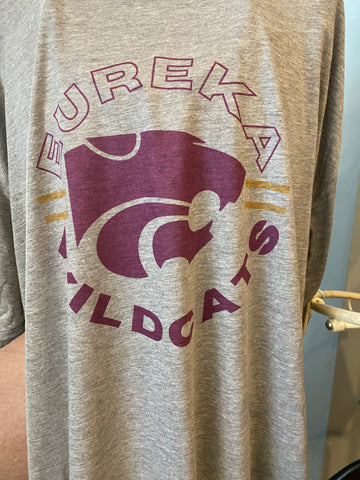 Eureka Wildcats Circle Gray Short Sleeve Shirt