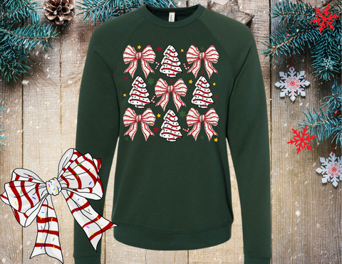 Coquette Christmas Snack Cake Crewneck Sweatshirt