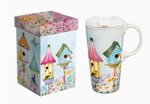 Birdhouse City Ceramic Perfect Travel Cup with Gift Box