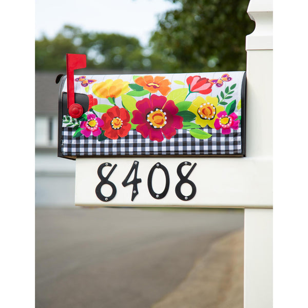 Summer Floral with Butterflies Mailbox Cover