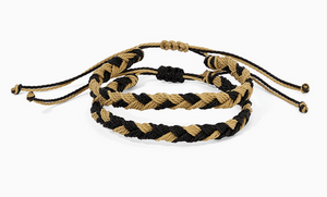 Black & Old Gold Braided Bracelets