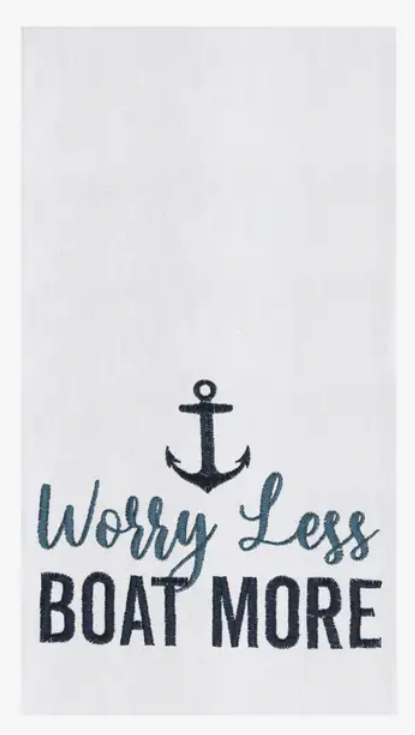 Worry Less Boat More Kitchen Towel