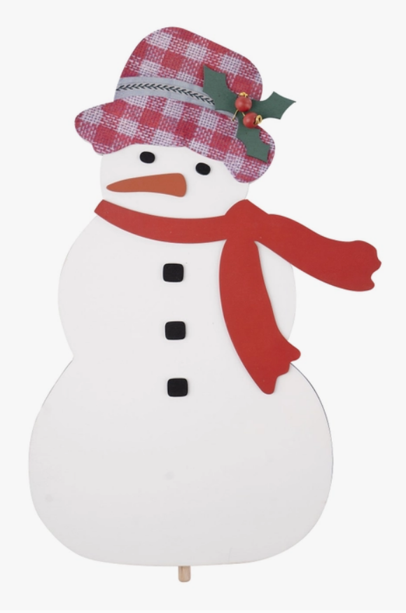 Snowman With Holly Hat Topper