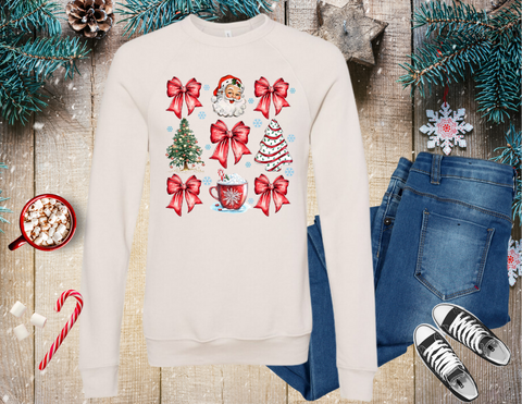 Coquette Christmas Collage Crewneck Sweatshirt