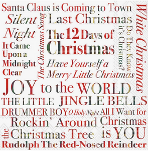 Paper Cocktail Napkins 20 ct Christmas Songs