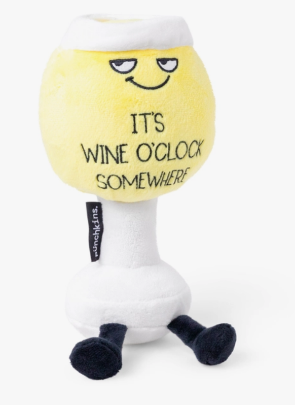 "Its Wine O'Clock Somewhere" Novelty Plush Wine Gift