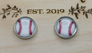 Baseball Glass Stud Earrings