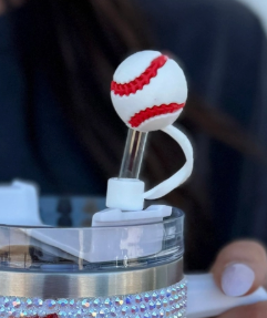 Baseball 3D Straw Topper
