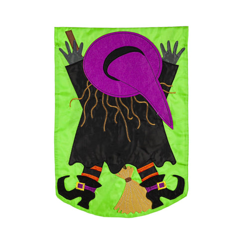 Witch Splat with Broom Garden Flag