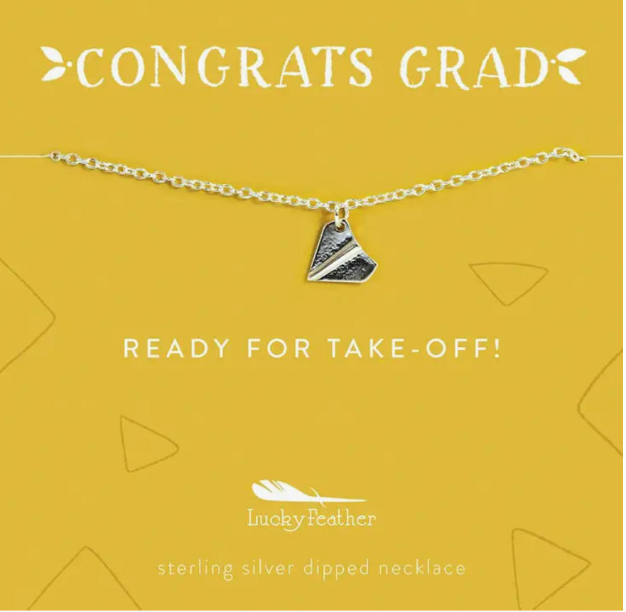 Grad Necklace - Ready for Take-Off - Silver - Plane