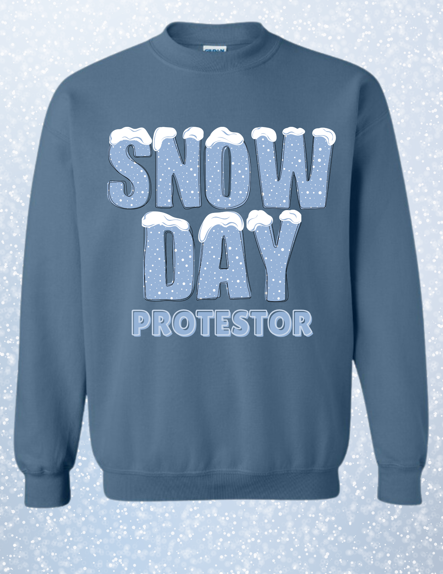 Snow Day Protestor Crewneck Sweatshirt