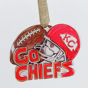 Go Chiefs Acrylic Ornament - Kansas City Football