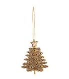 Wooden Christmas Tree Ornament with Glitter