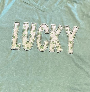 Lucky Faux Embroidery & Glitter with Shamrocks