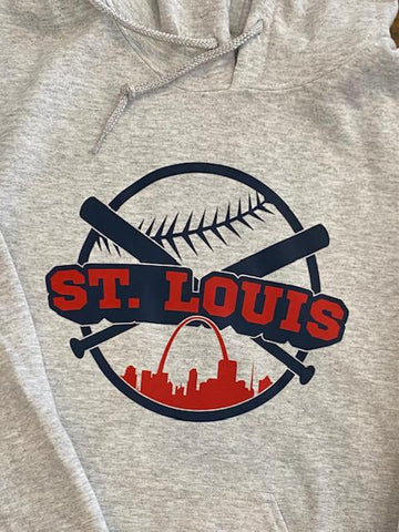 St. Louis Baseball and Arch Background Hoodie
