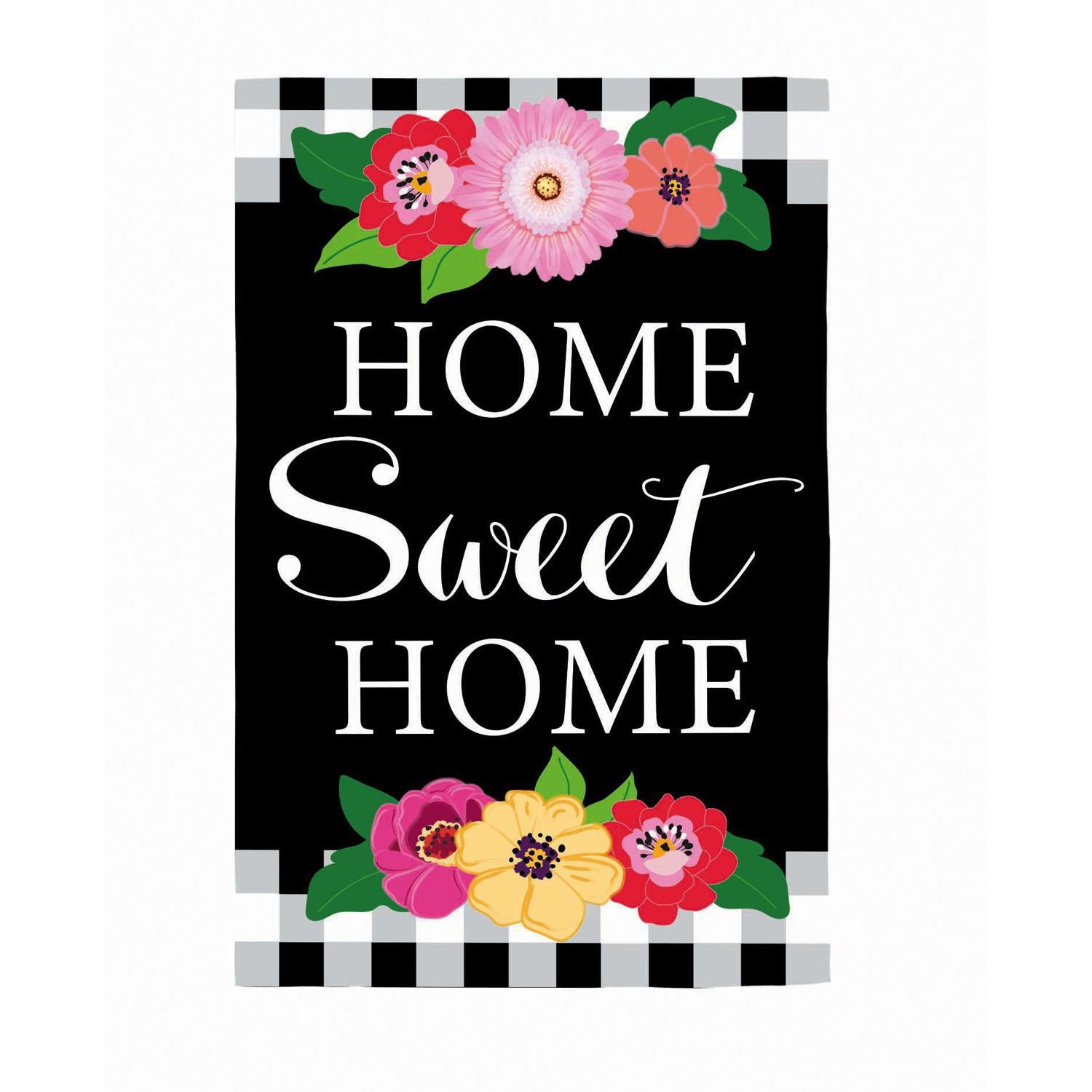 Home Sweet Home Floral Garden Applique Flag