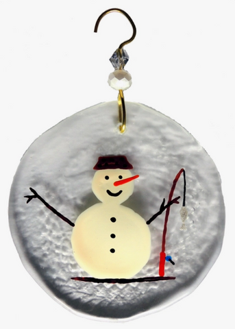 Snowman Fisherman Ornament