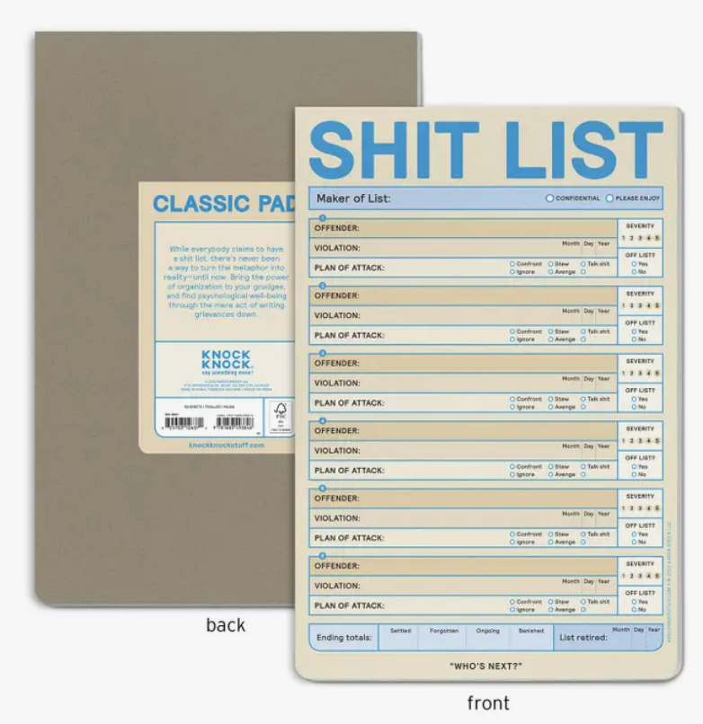 Shit List Pad (Pastel Version)