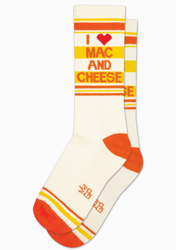 I (heart) Mac N Cheese Gym Crew Socks