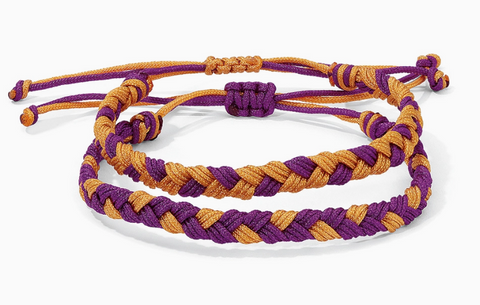 Purple & Gold Braided Bracelets