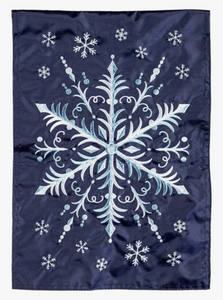 Snowflake Applique Garden Flag