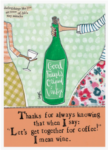 Mean Wine - Curly Girl Everyday Gretting Card