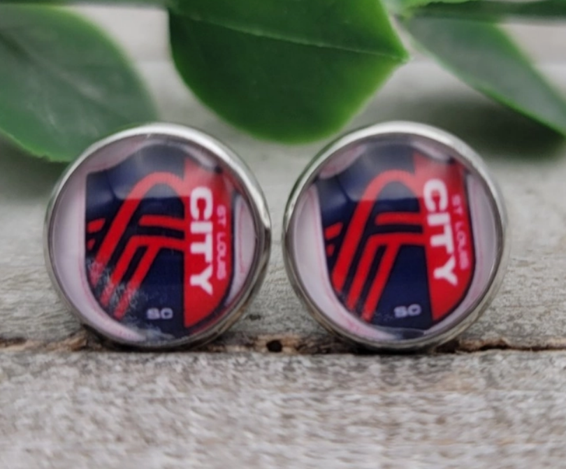 St Louis City Soccer Stud Earrings