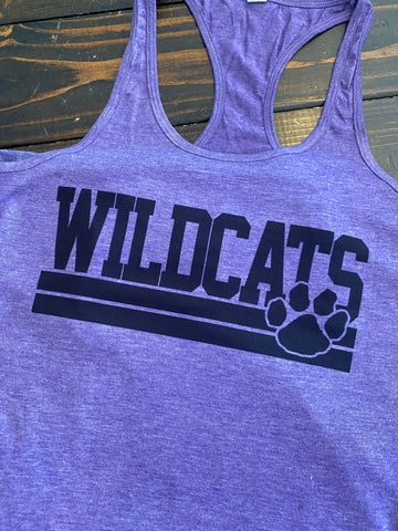 Wildcats w/ Paw Print Purple Tank