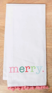 Merry Pom Pom Hand Towel