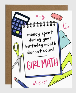 Girl Math Birthday Card