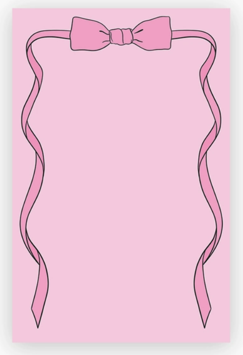 Pink Ribbon Bow Notepad