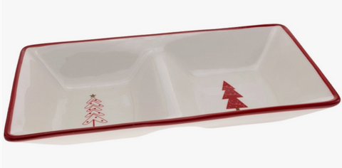 Festive Trees Divided Ceramic Plate Christmas