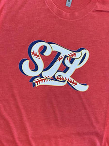 STL Baseball Letters Short Sleeve Shirt