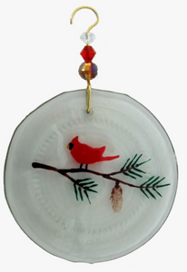 Redbird & Pine Branch Ornament