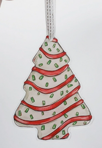 Christmas Tree Cake Acrylic Ornament