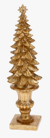 Small Gold Pine Tree Topiary