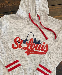 St. Louis with Arch Background Women's Hoodie
