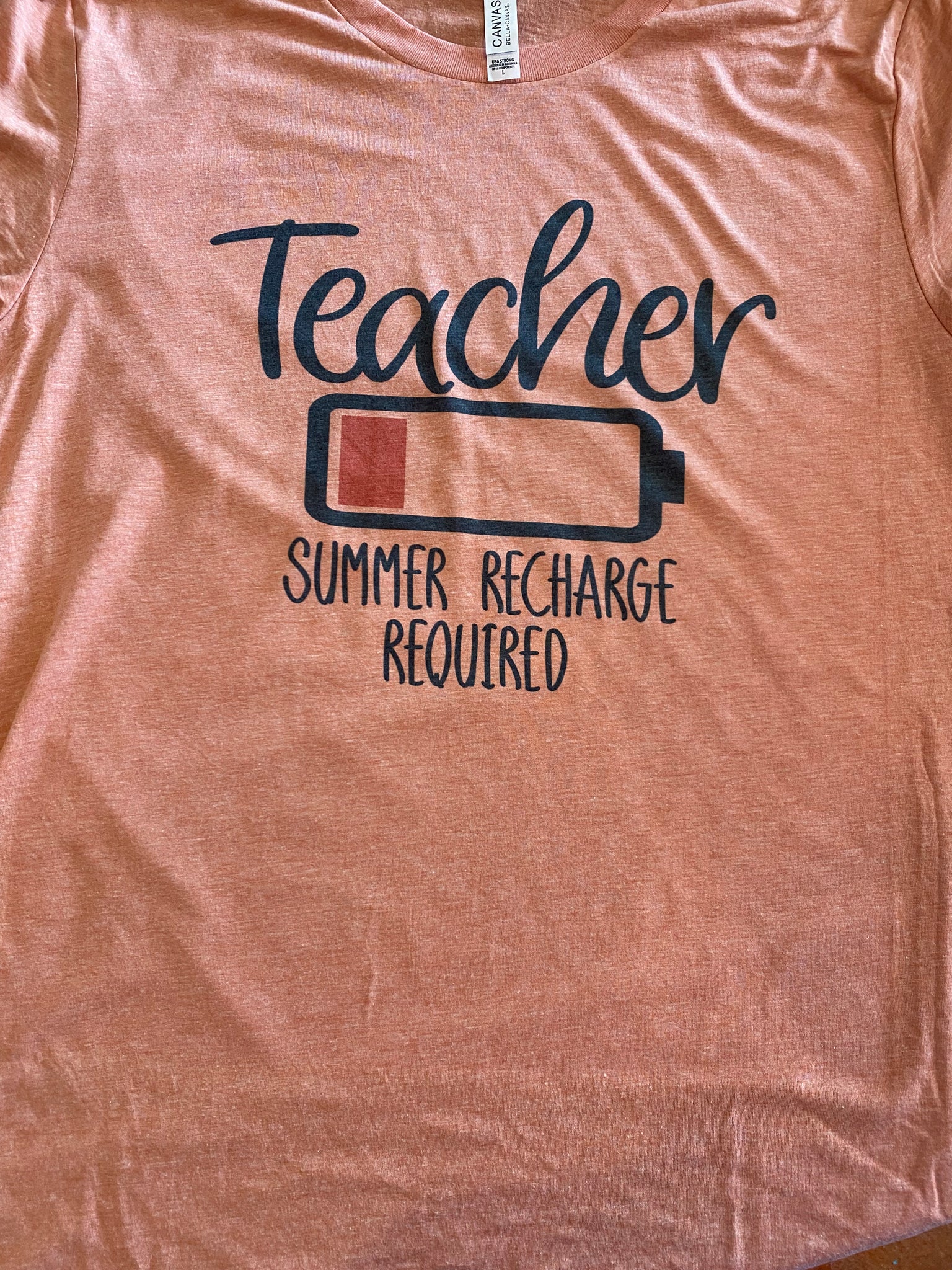 Teacher Summer Recharge Required Short Sleeve Shirt