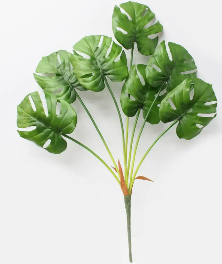 30" Faux Tropical Monstera Leaf - 7 leaves