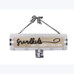 Wood Wall Hanging Grandparents Photo/Note Clip