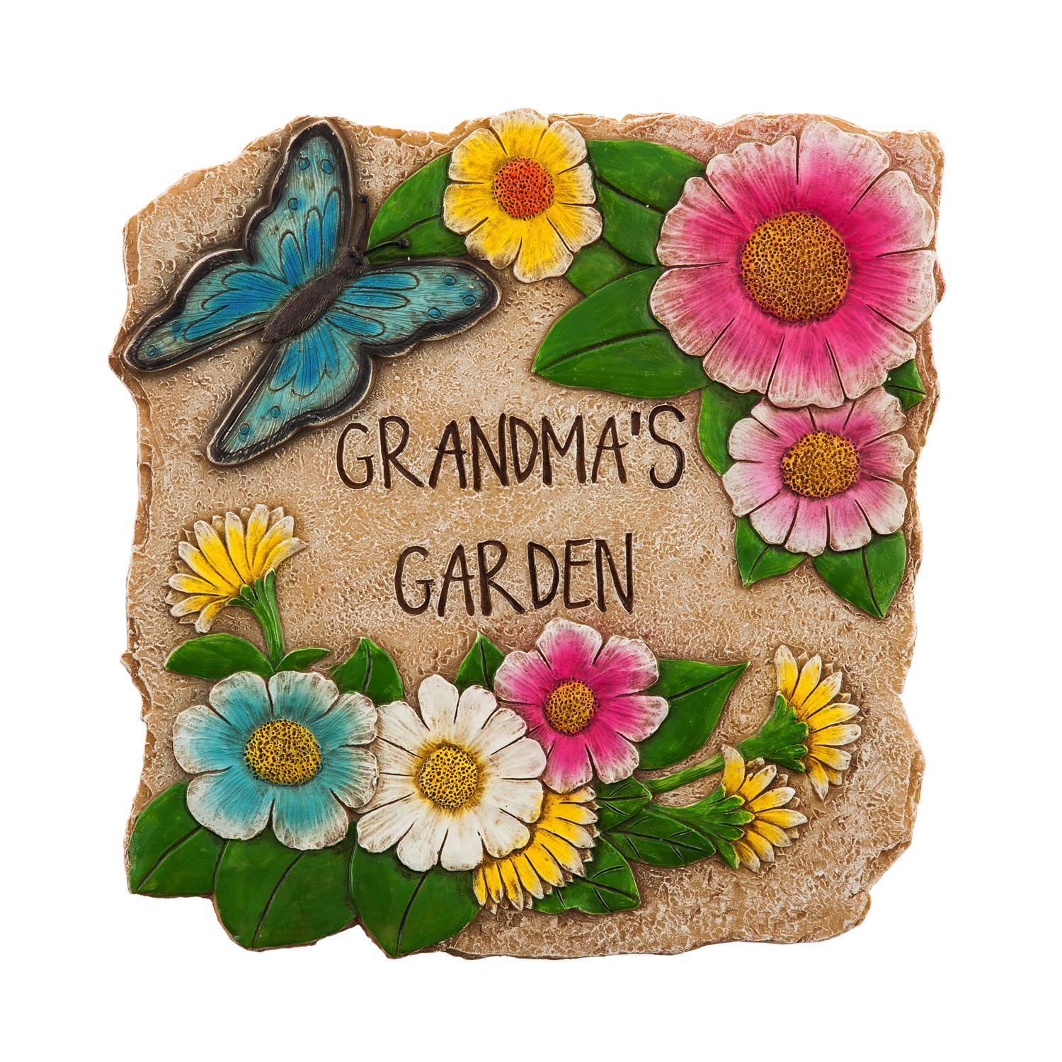 10" Garden Stone, Grandma's Garden