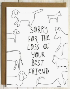 Dog Sympathy Card, pet sympathy card