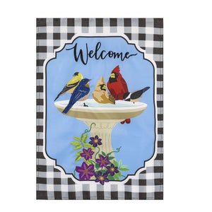 Songbird Birdbath Garden Flag