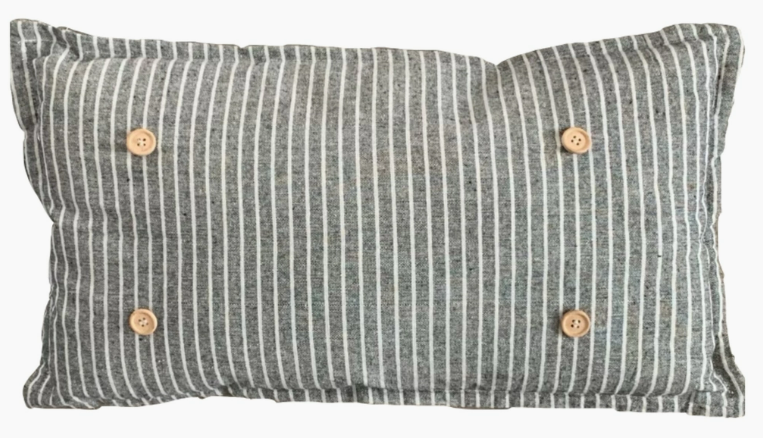 Charcoal/Cream Stripes Pillow