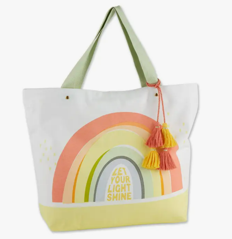 Let Your Light Shine Rainbow Printed Tote