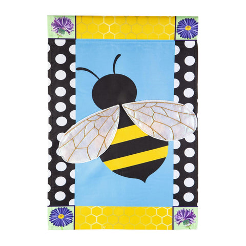 Bee with a Border Garden Applique Flag