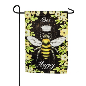 Bee Happy Queen Bee Garden Flag