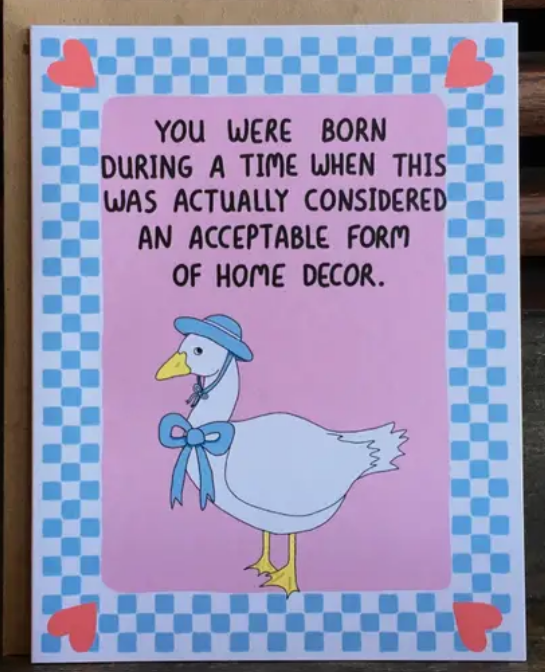 1990s Goose Birthday Card - Funny Birthday Card, 90s card