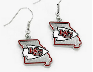 NFL Kansas City Chiefs State Design Earrings
