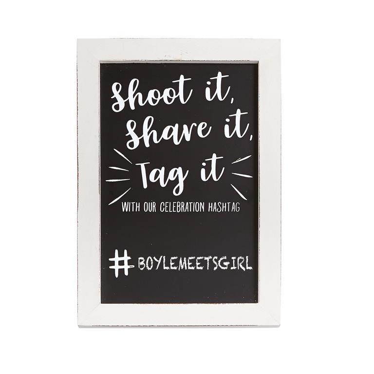 Celebration Hashtag Chalkboard Sign